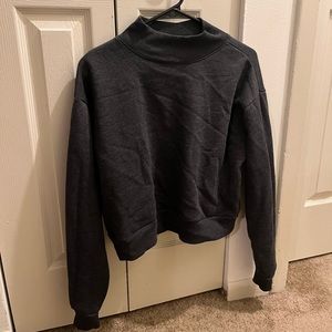 DARK GRAY LONG SLEEVED TURTLE NECK CROP TOP IN WOMENS MEDIUM BY WILD FAB…